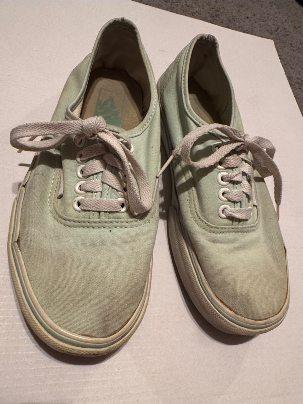 Vans Low-Top Canvas Sneakers in Pale Green